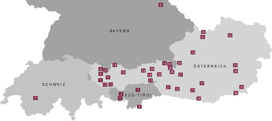 Karte der Genießerhotels- und Restaurants
